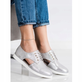 Forever Folie Scarpe alla moda con cut-out d'argento 1