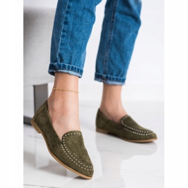 Coura Signori classici in pelle scamosciata verde 1