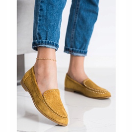 Coura Signori classici in pelle scamosciata giallo 1
