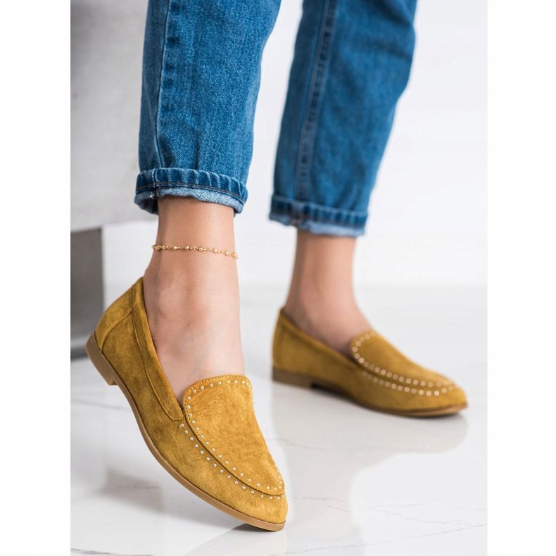 Coura Signori classici in pelle scamosciata giallo 1