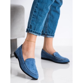 Coura Signori classici in pelle scamosciata blu 1