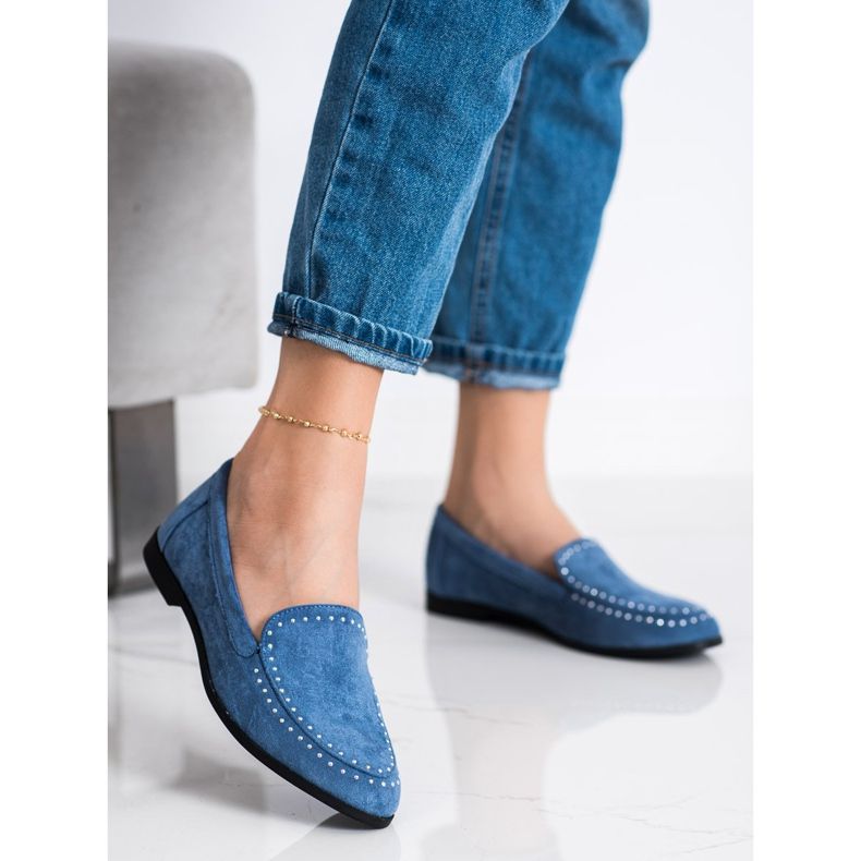 Coura Signori classici in pelle scamosciata blu 1