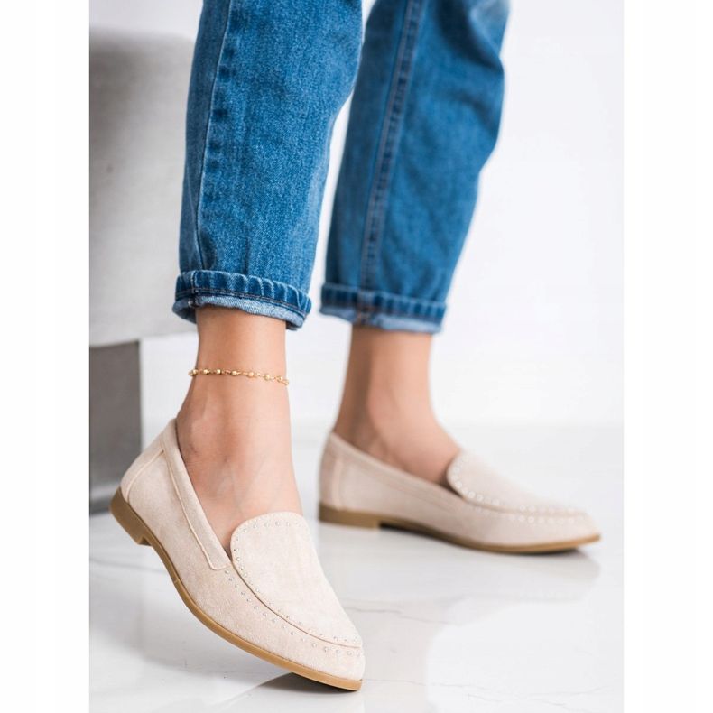 Coura Signori classici in pelle scamosciata beige 1