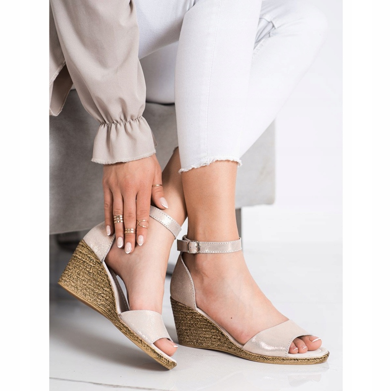 Filippo Décolleté con zeppa dorata d'oro 2