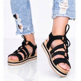 Sandali stringati Layla neri nero 1