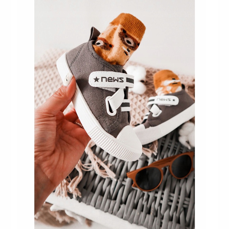 EVE Sneakers Bambini Con Velcro Grigie Novità grigio 1