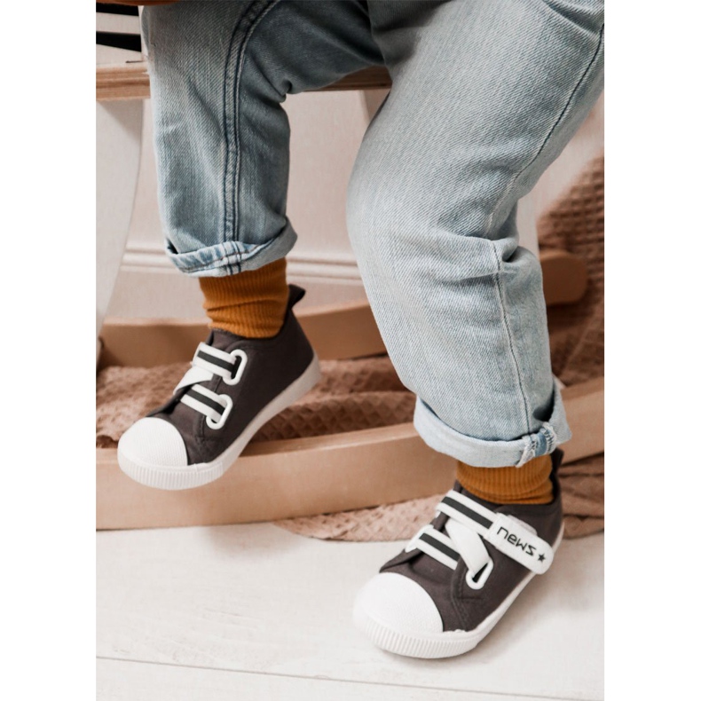 EVE Sneakers Bambini Con Velcro Grigie Novità grigio 2