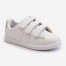 Sneakers Bambini Con Velcro Bianche e Oro Cute Girl bianca bianca 1