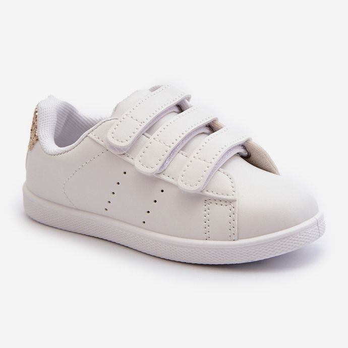 Sneakers Bambini Con Velcro Bianche e Oro Cute Girl bianca bianca 1