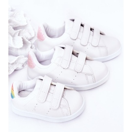 Sneakers per bambini Bianco-Arcobaleno Velcro Cute Girl 1