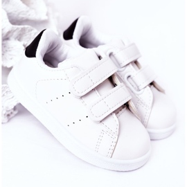 Sneakers da bambino California bianche e nere con velcro bianca 2