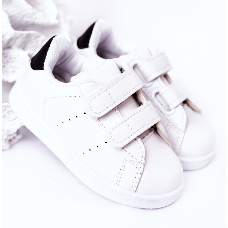 Sneakers da bambino California bianche e nere con velcro bianca 2