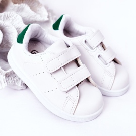 Sneakers da bambino California bianche e verdi con velcro bianca 2