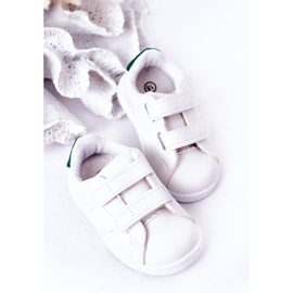 Sneakers da bambino California bianche e verdi con velcro bianco 1