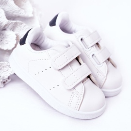 Sneakers da bambino California bianche e blu navy con velcro bianca 2