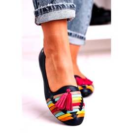Maciejka Ballerine In Pelle Con Frange Blu Navy 04016-17 multicolore 3