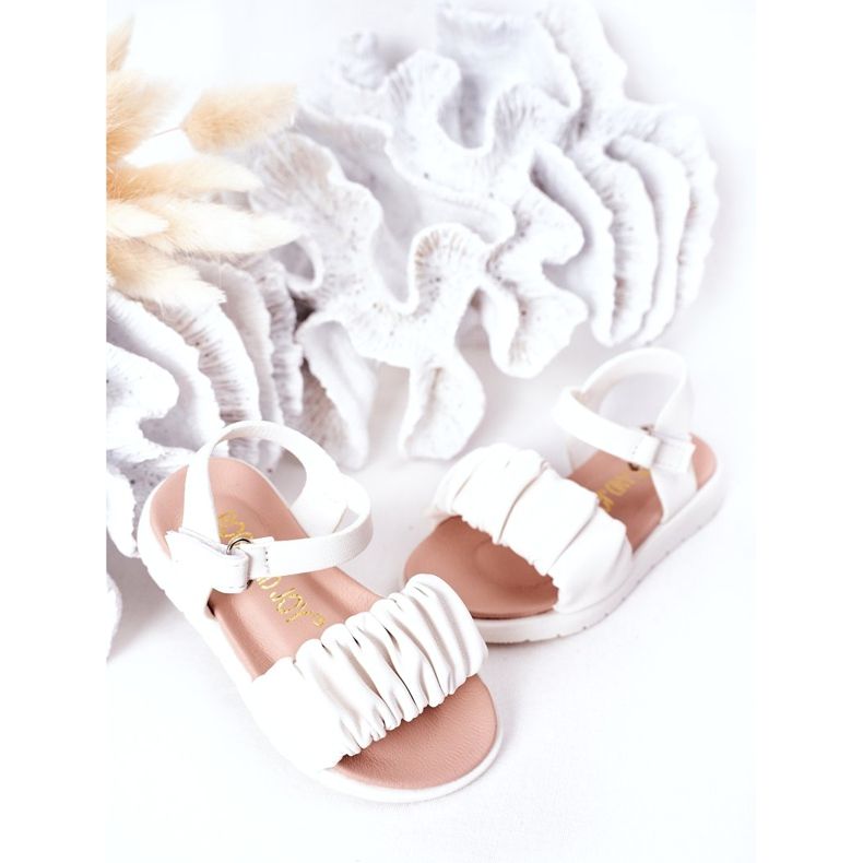 FR1 Sandali Per Bambini Con Velcro Aimy Bianco 3