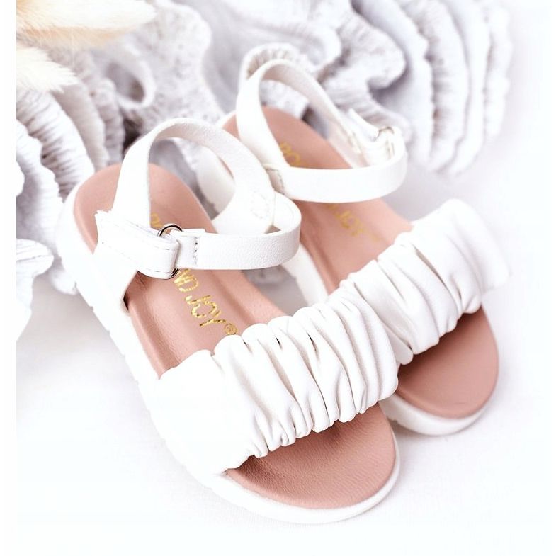FR1 Sandali Per Bambini Con Velcro Aimy Bianco 2