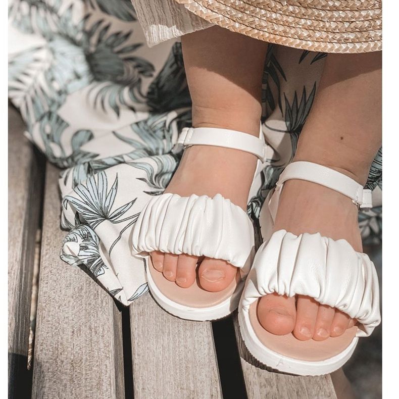 FR1 Sandali Per Bambini Con Velcro Aimy Bianco 4