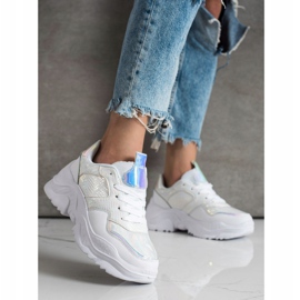 Weide Sneakers in ecopelle con stampa serpente bianca 2