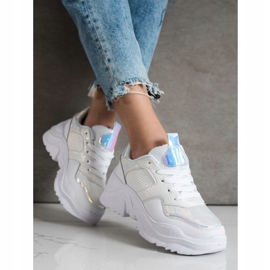 Weide Sneakers in ecopelle con stampa serpente bianca 1