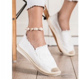 SHELOVET Espadrillas in tessuto bianca 1