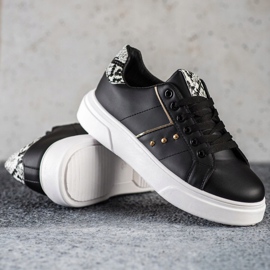 SHELOVET Sneakers in ecopelle nero 1
