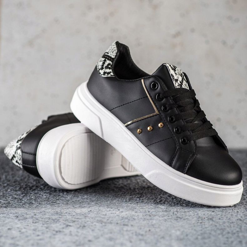 SHELOVET Sneakers in ecopelle nero 1