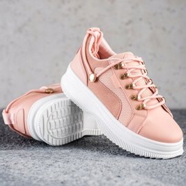 SHELOVET Sneakers rosa sulla piattaforma 1