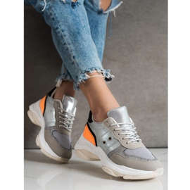 SHELOVET Comode sneakers alla moda d'argento multicolore 2