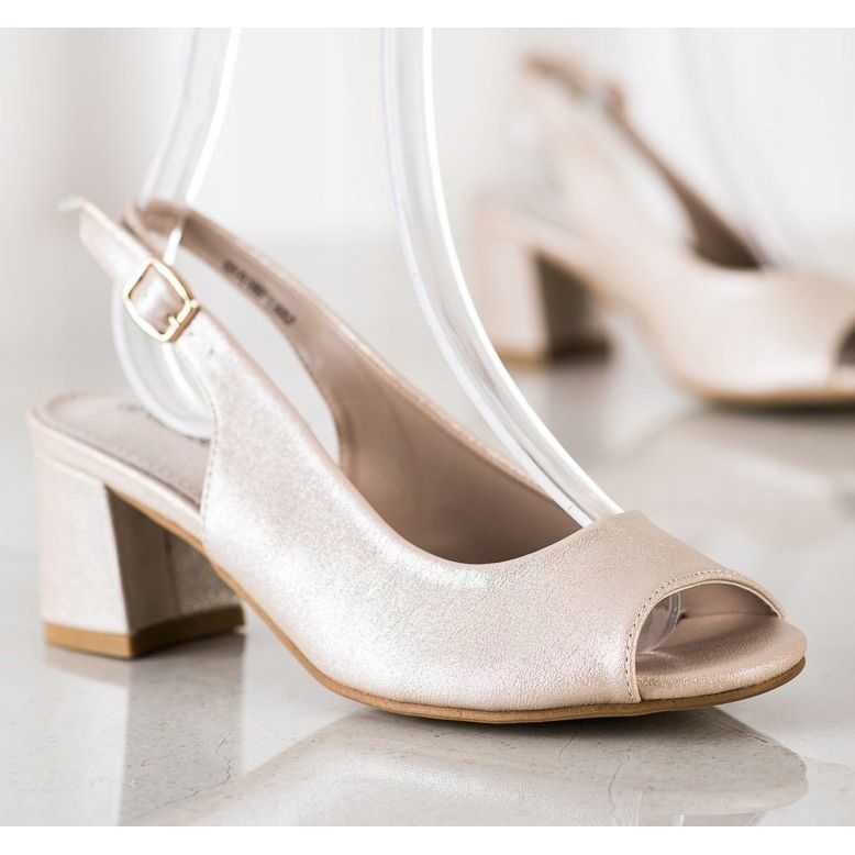 Goodin Sandali luccicanti dorati beige d'oro 1