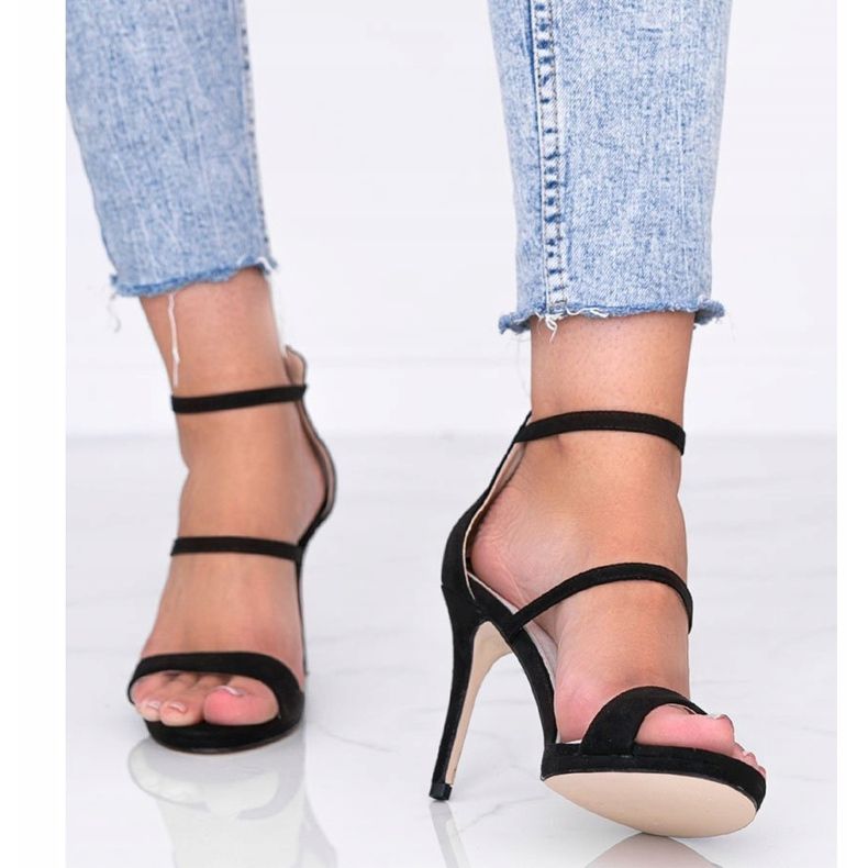 Sandali neri con tacco a spillo di Comfy Girl nero 1