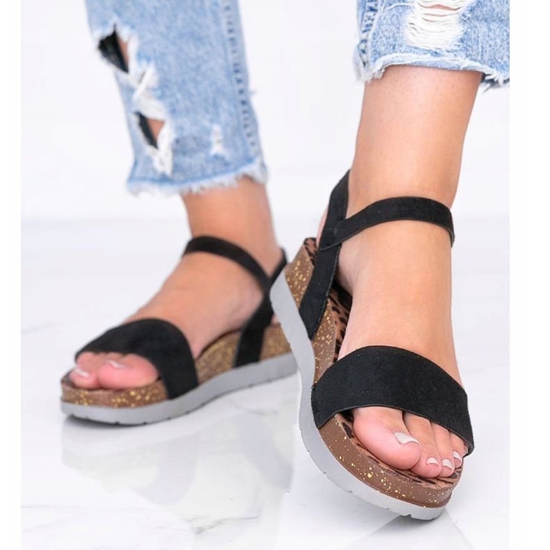 Sandali neri con soletta Preatty Pea nero 1