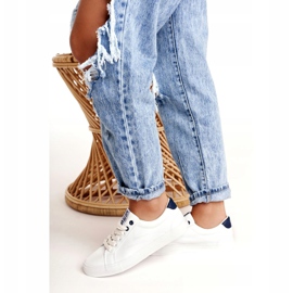 Sneakers da donna in pelle Big Star BB274211 bianche e blu navy bianco 3