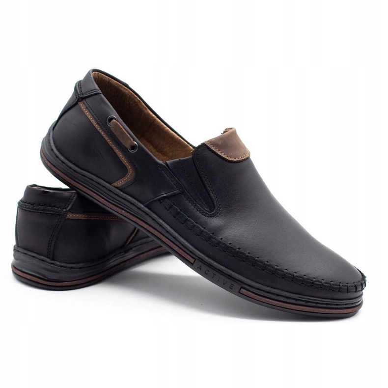 Polbut Scarpe uomo mocassini 09 nero marrone 2