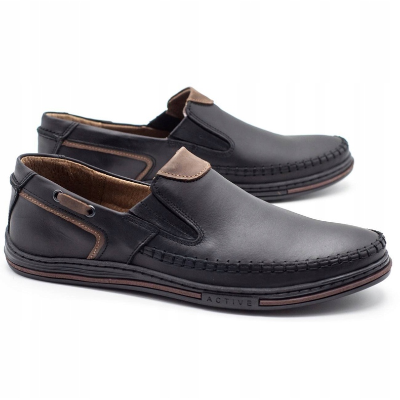 Polbut Scarpe uomo mocassini 09 nero marrone 1