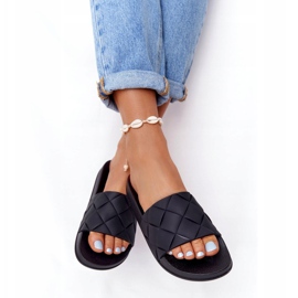 PS1 Pantofole di gomma nere da donna Let's Swim nero 3