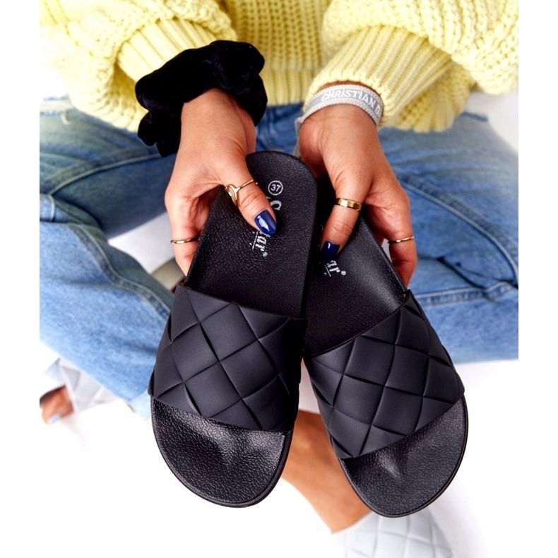 PS1 Pantofole di gomma nere da donna Let's Swim nero 2