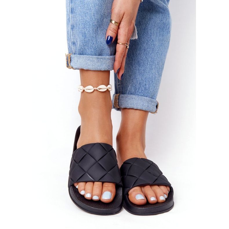 PS1 Pantofole di gomma nere da donna Let's Swim nero 1