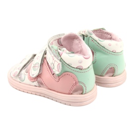 Sandali alti profilattici Mazurek 1291 bianco rosa verde 3