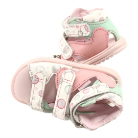 Sandali alti profilattici Mazurek 1291 bianco rosa verde 4