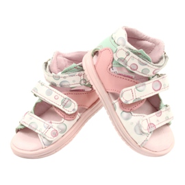 Sandali alti profilattici Mazurek 1291 bianco rosa verde 2