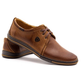 Polbut Scarpe in pelle maschile 343p Openwork Camel marrone 2