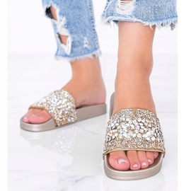 Bling Bling pantofole da donna dorate d'oro 1