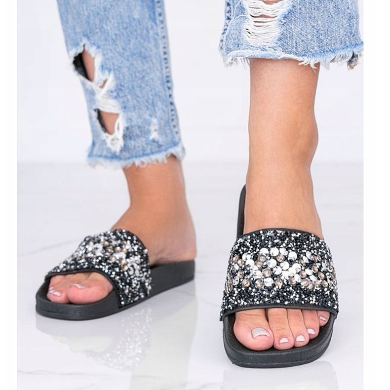 Pantofole Bling Bling da donna nere nero 1