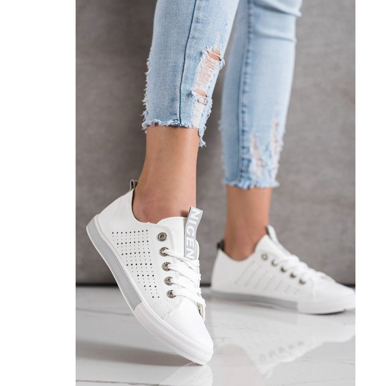 Bella Paris Sneakers Con Ecopelle bianca 1