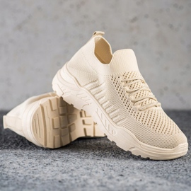 Sweet Shoes Scarpe da ginnastica casual senza lacci beige 1