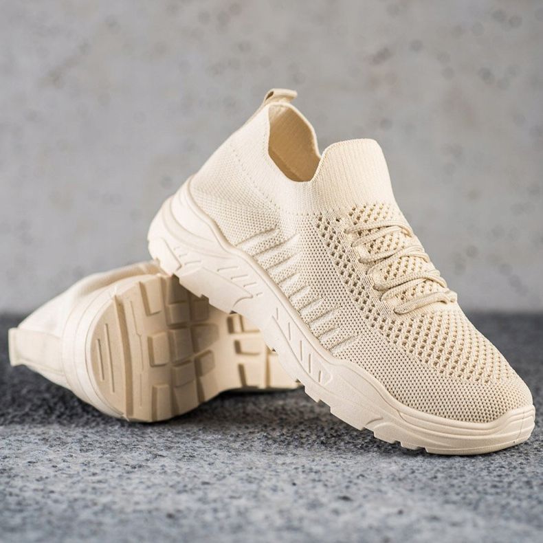 Sweet Shoes Scarpe da ginnastica casual senza lacci beige 1