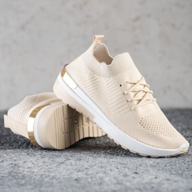 SHELOVET Comode scarpe da ginnastica slip-on beige 1