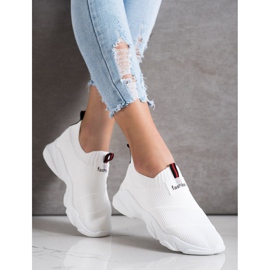 SHELOVET Sneakers alla moda senza lacci bianca 1